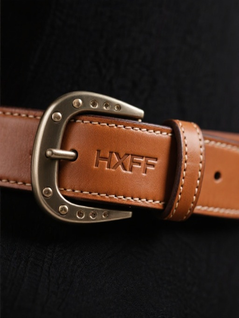 HXFF Premium Stirrup Buckle Belt - Tan Leather