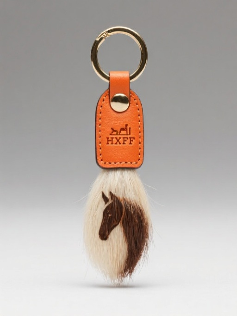 HXFF Orange Horse Hair Key Fob