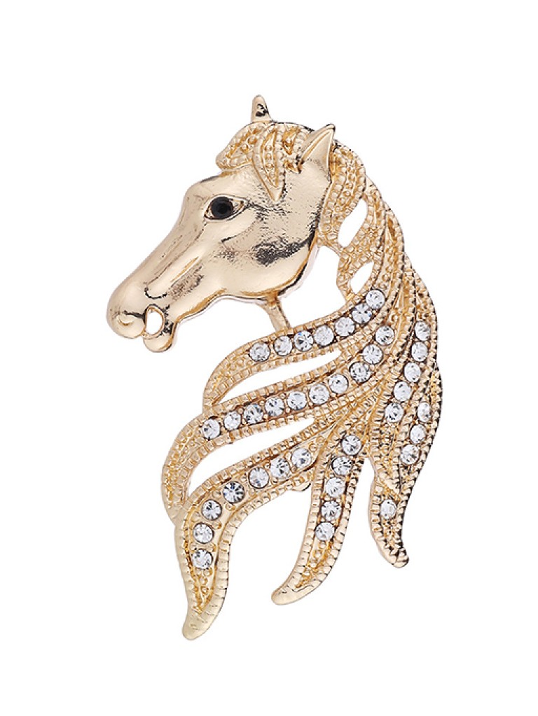 Gold Horse Brooch Pin