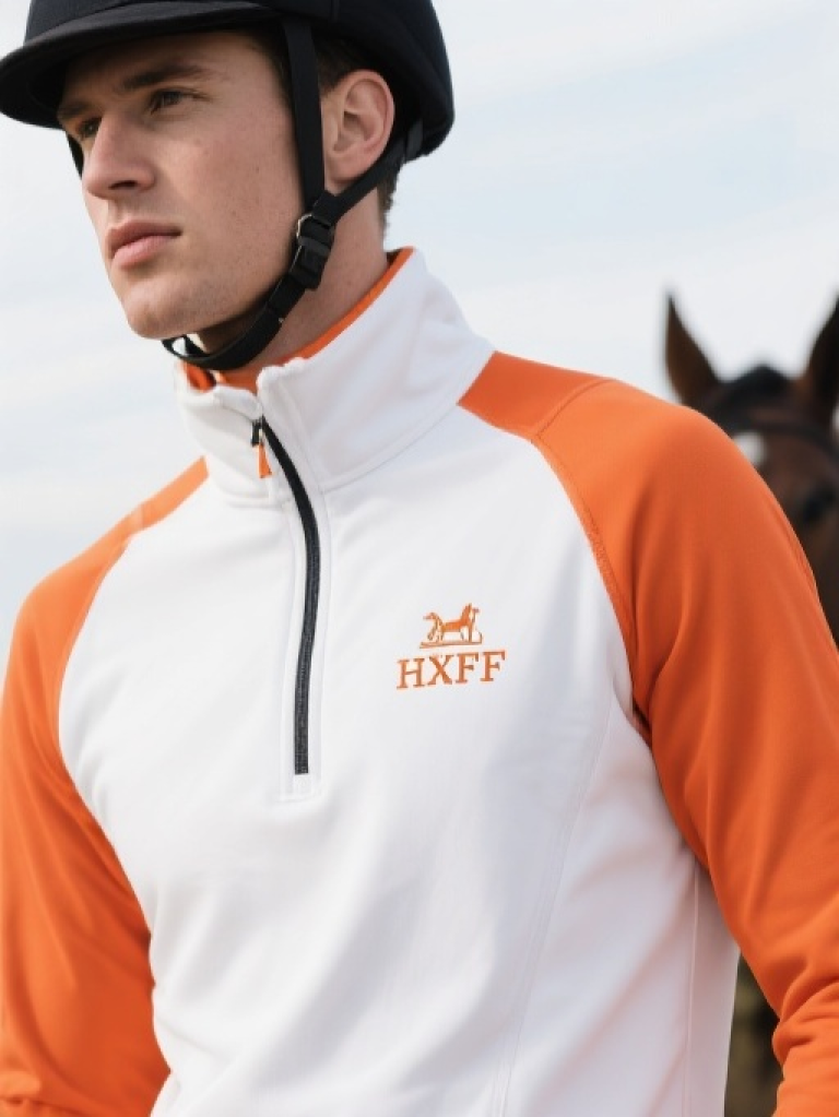 HXFF Men's Equestrian half Zip Long Sleeve
