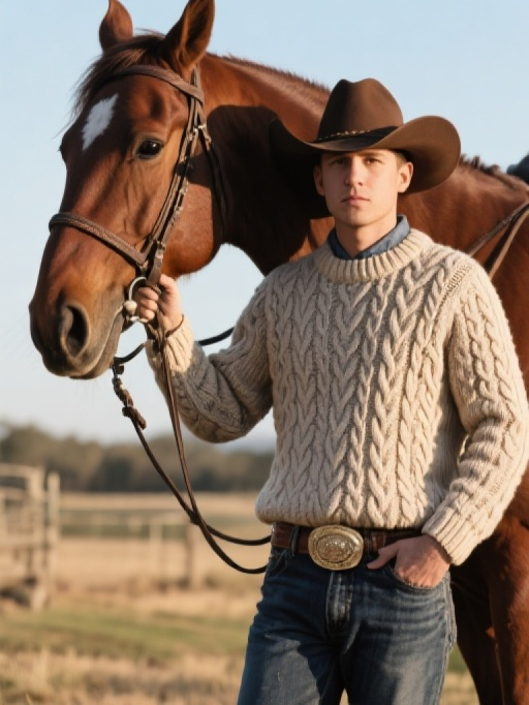 Western Cable Knit Sweater