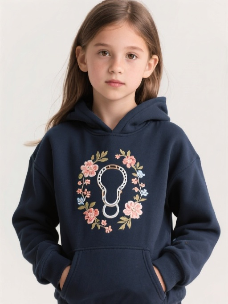 Young Rider Girls' Floral Equestrian Bit Hoodie