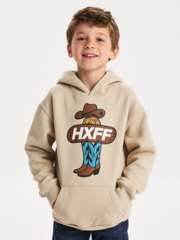 Young Rider Boys' Cowgirl Boots Print Hoodie