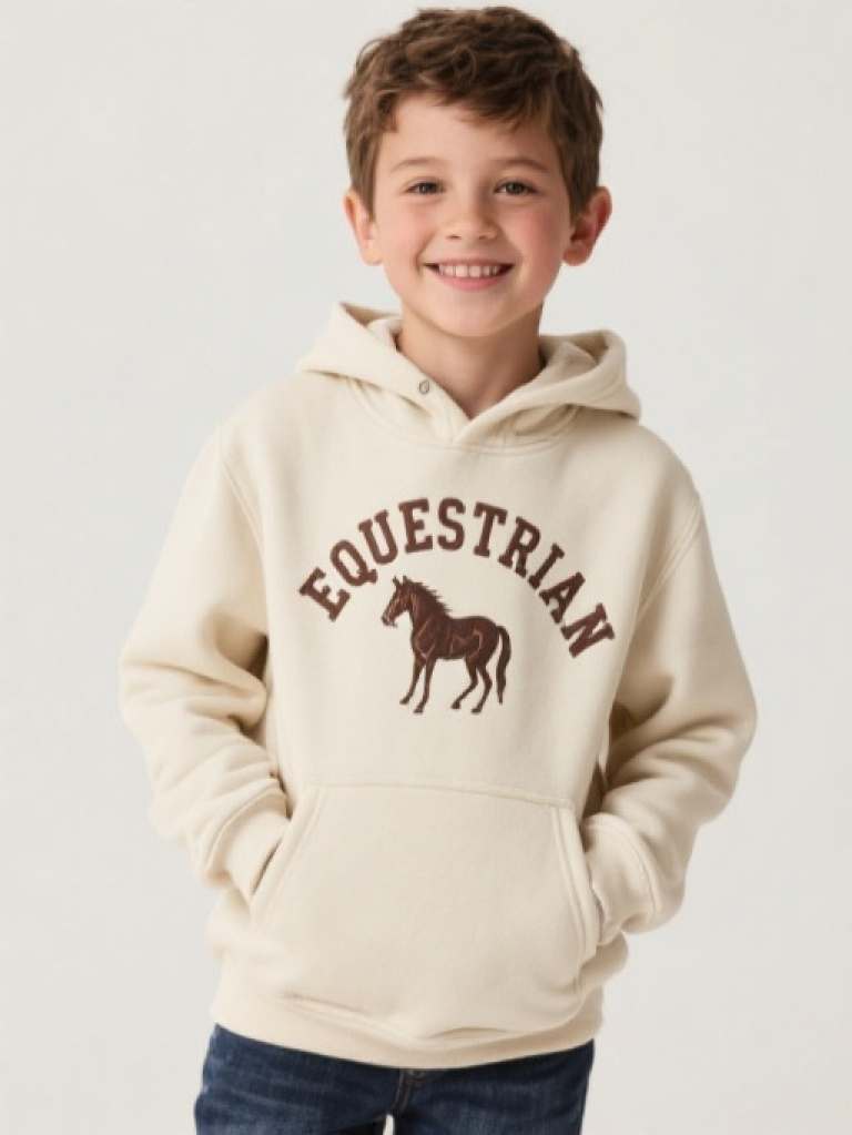 Young rider Boys' EQUESTRIAN Letter Graphic Hoodie