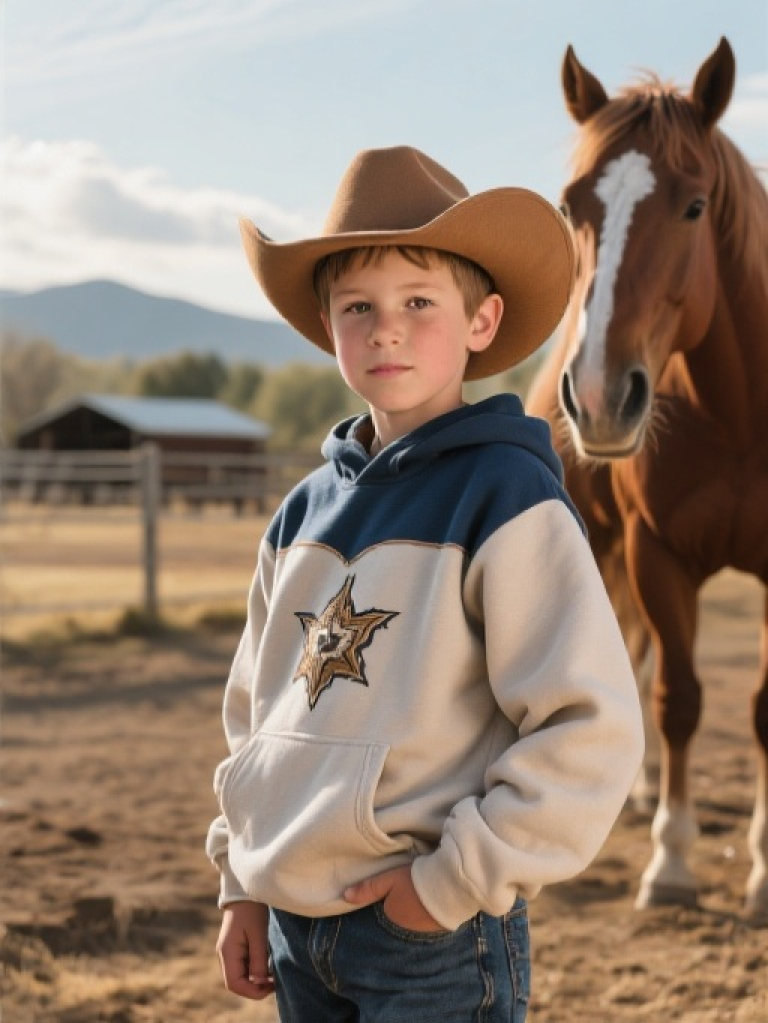 HXFF Boys' Western Sweatshirt