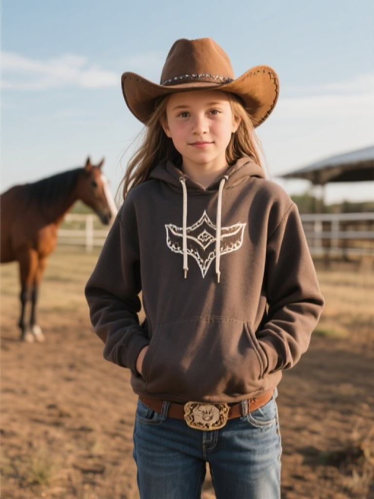 HXFF Girls' Western Cowgirl Hoodie