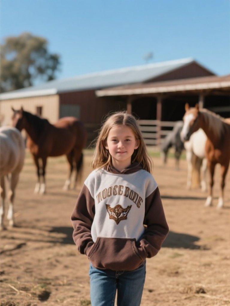 HXFF Girls' Western Sweatshirt