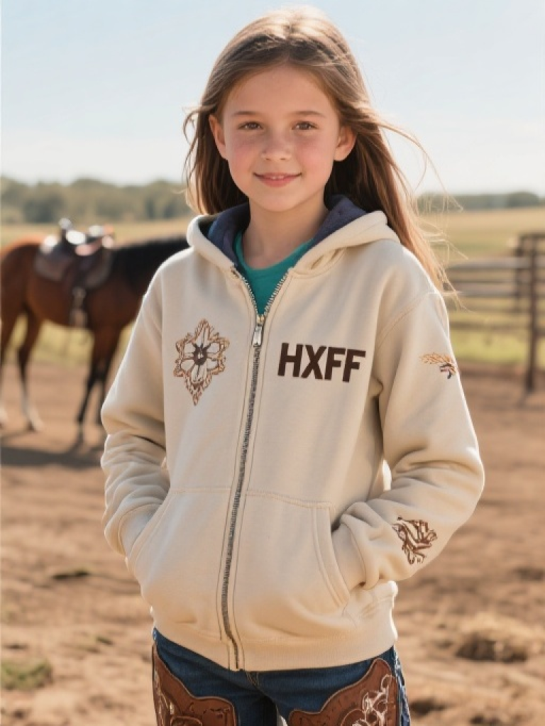 Young rider Girls Western Zip-Up Hoodies