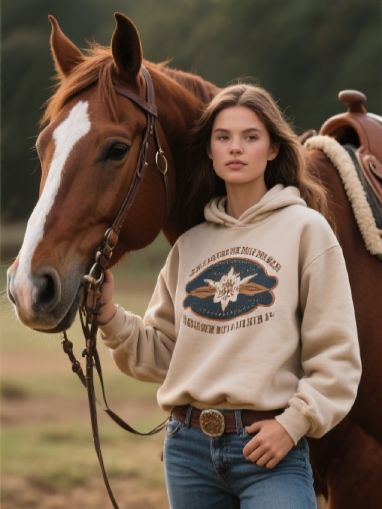 HXFF Women's Western Ranch Style Sweatshirt