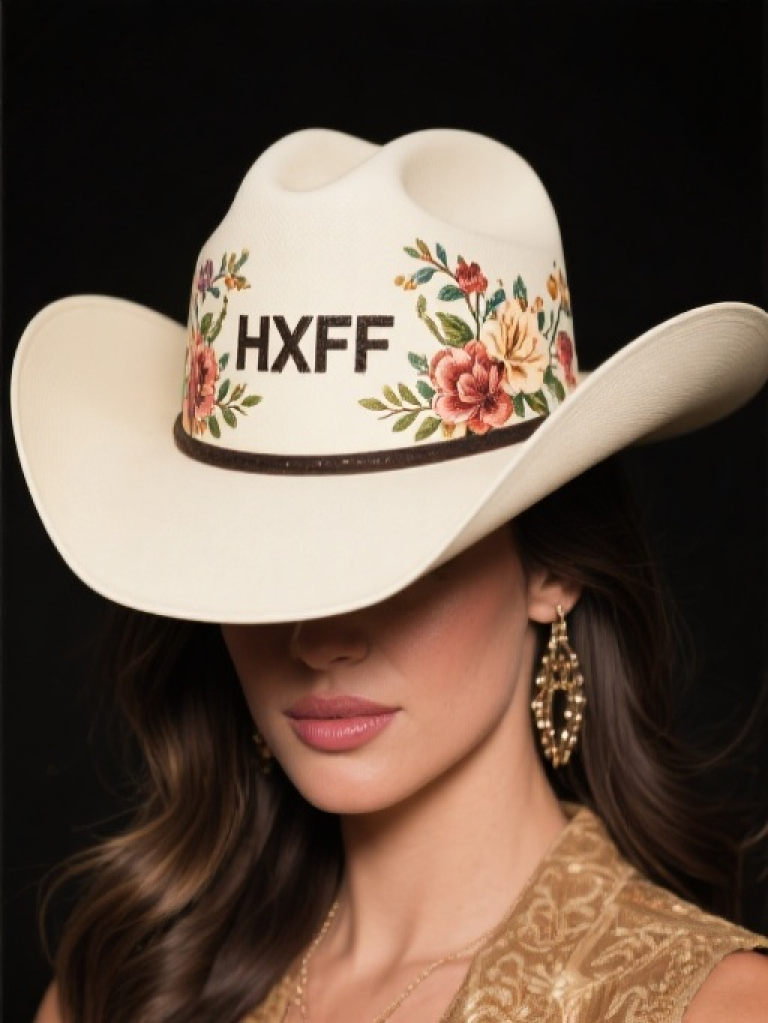 HXFF Women's Floral Cowboy Hat