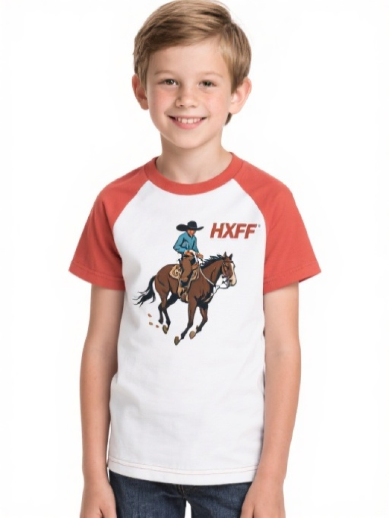 HXFF Boys' Horse Riding Western Cowboy T-shirts