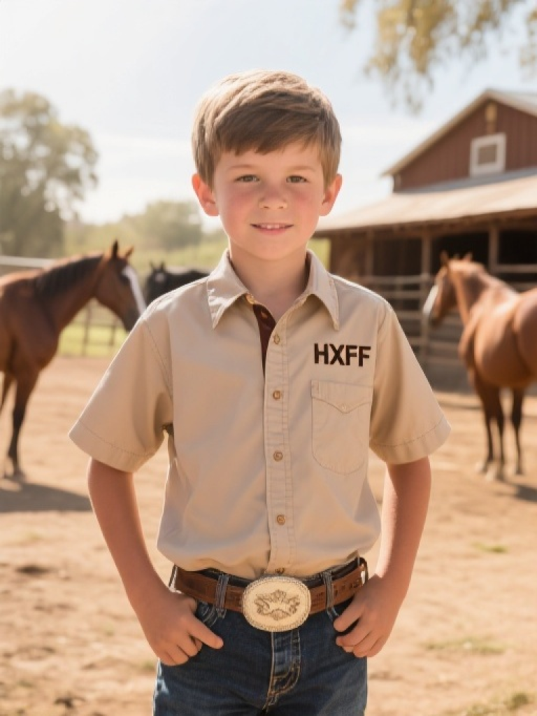 HXFF Boys' Western Cowboy Horse Shirt