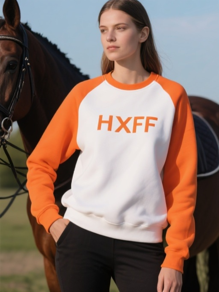 HXFF Women's Equestrian Portrait Long Sleeve Sweatshirts