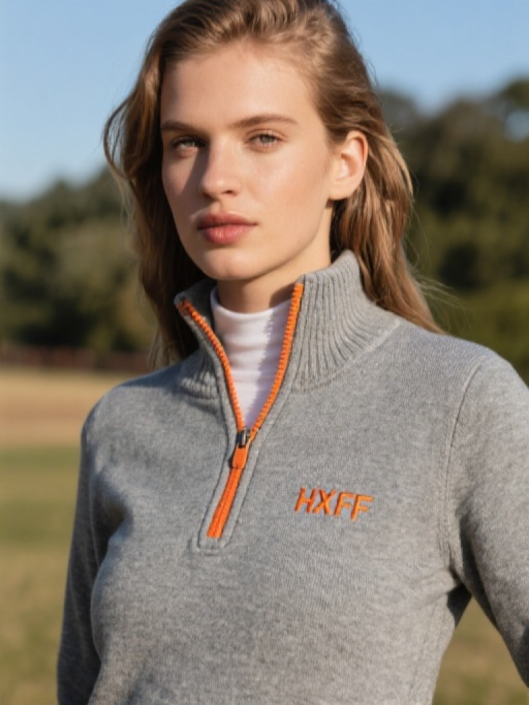 HXFF Ladies Half-Zip Equestrian Sweater