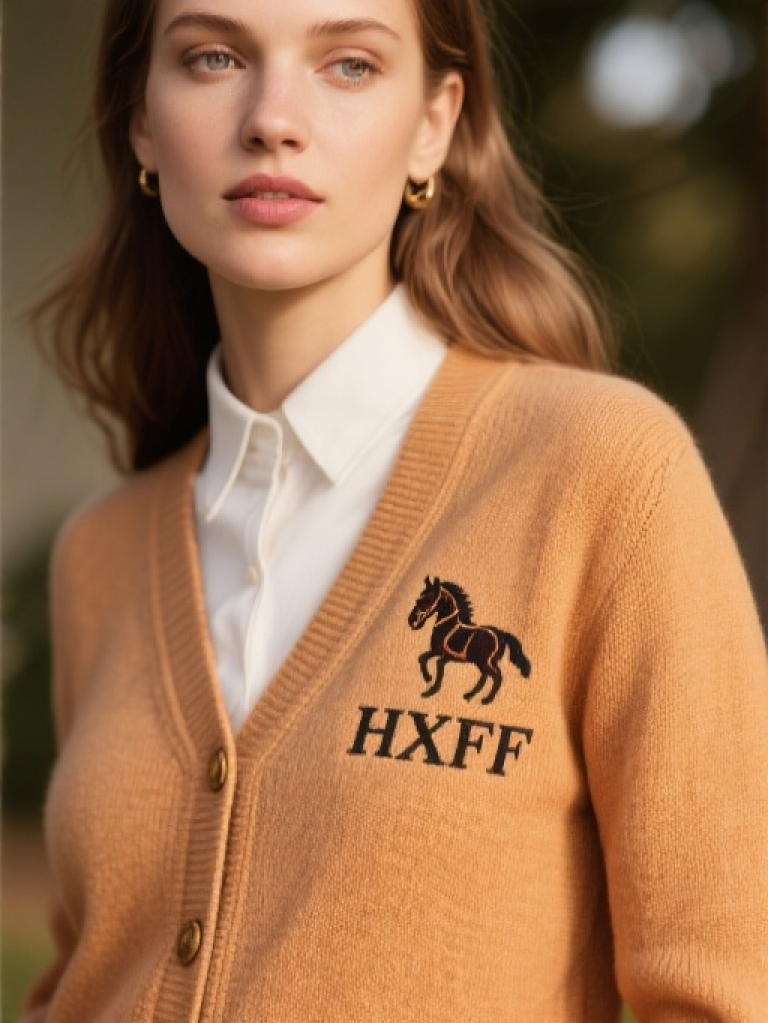 HXFF Women's Equestrian Cardigan Sweater