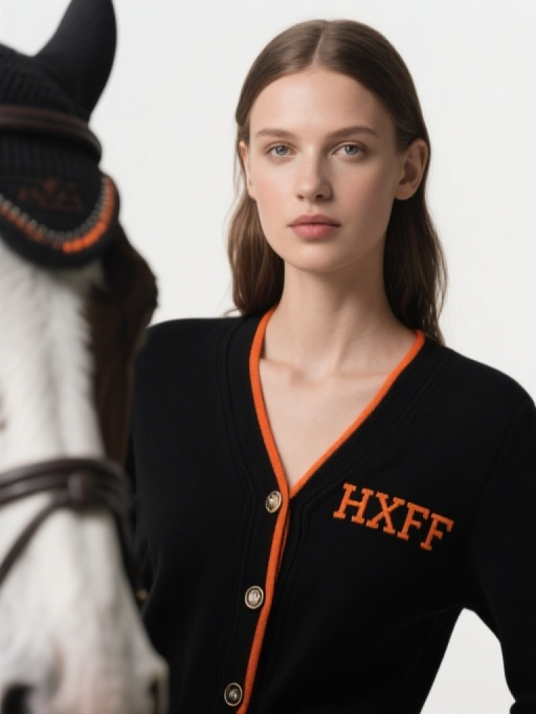 HXFF Women's Horse Riding Cardigan Sweater