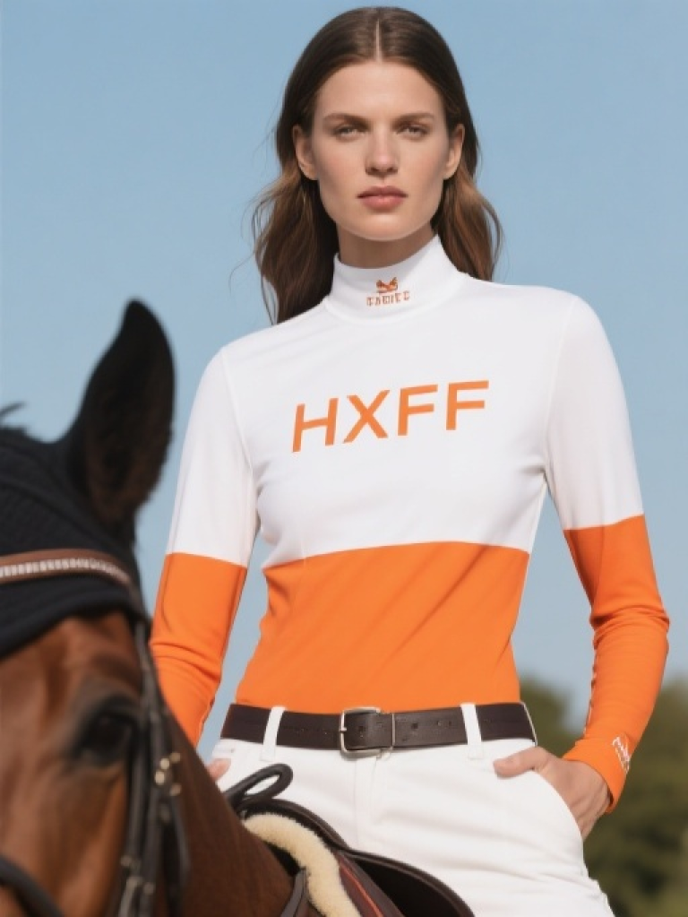 HXFF Women's Elegant Equestrian Long Sleeve top