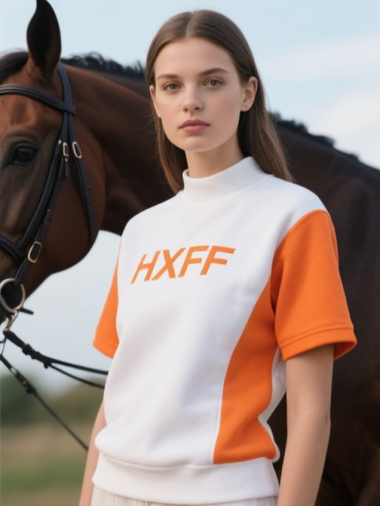HXFF Women's Equestrian Portrait Short Sleeve T-shirts