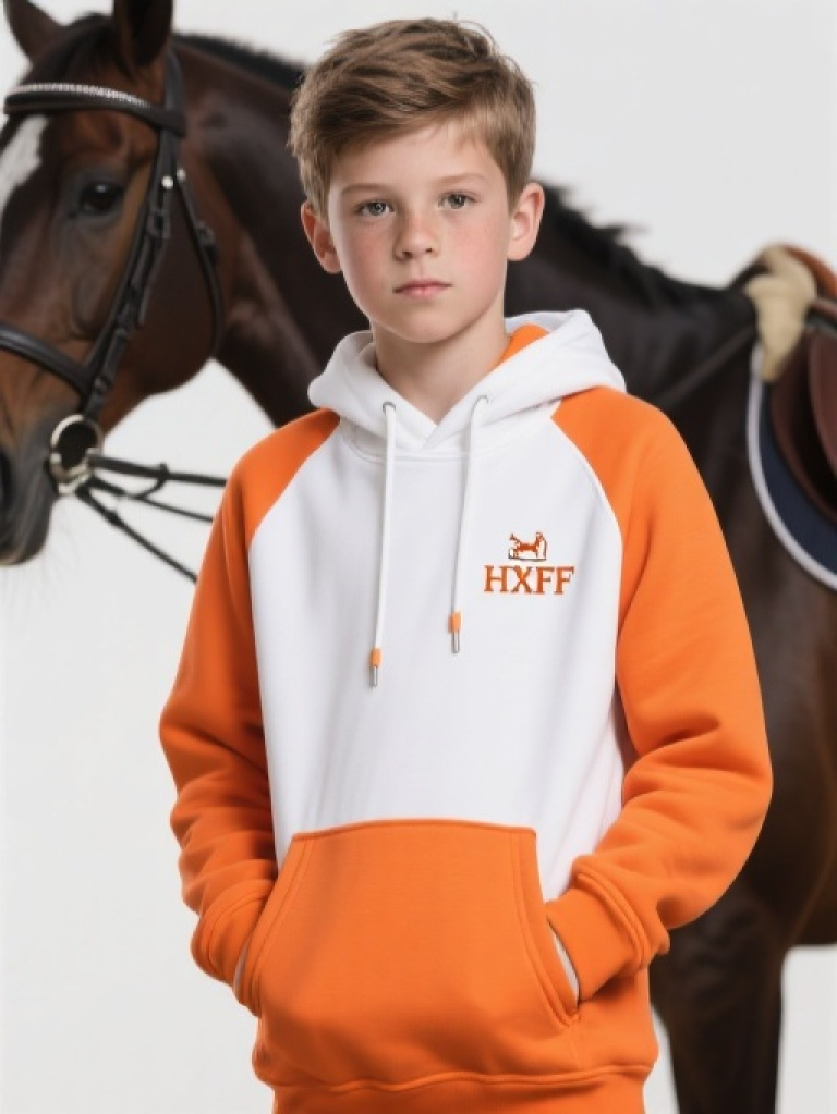 HXFF Boys' Equestrian Portrait Hoodie