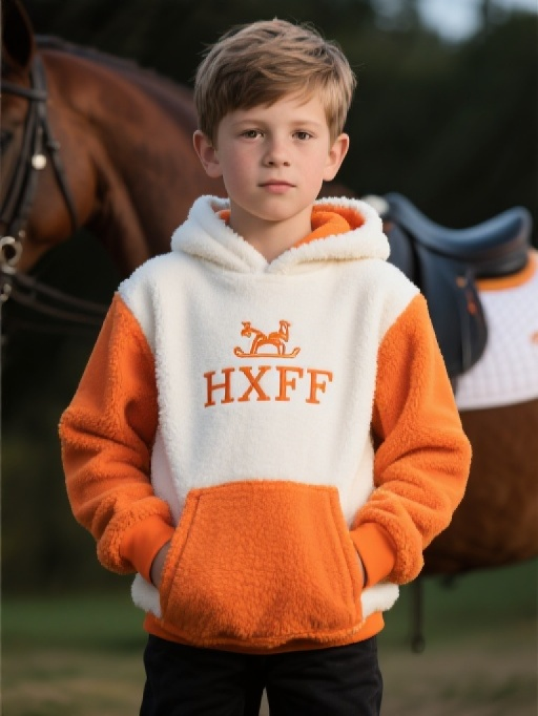 HXFF Boys' Equestrian Teddy Fleece Sweatshirt