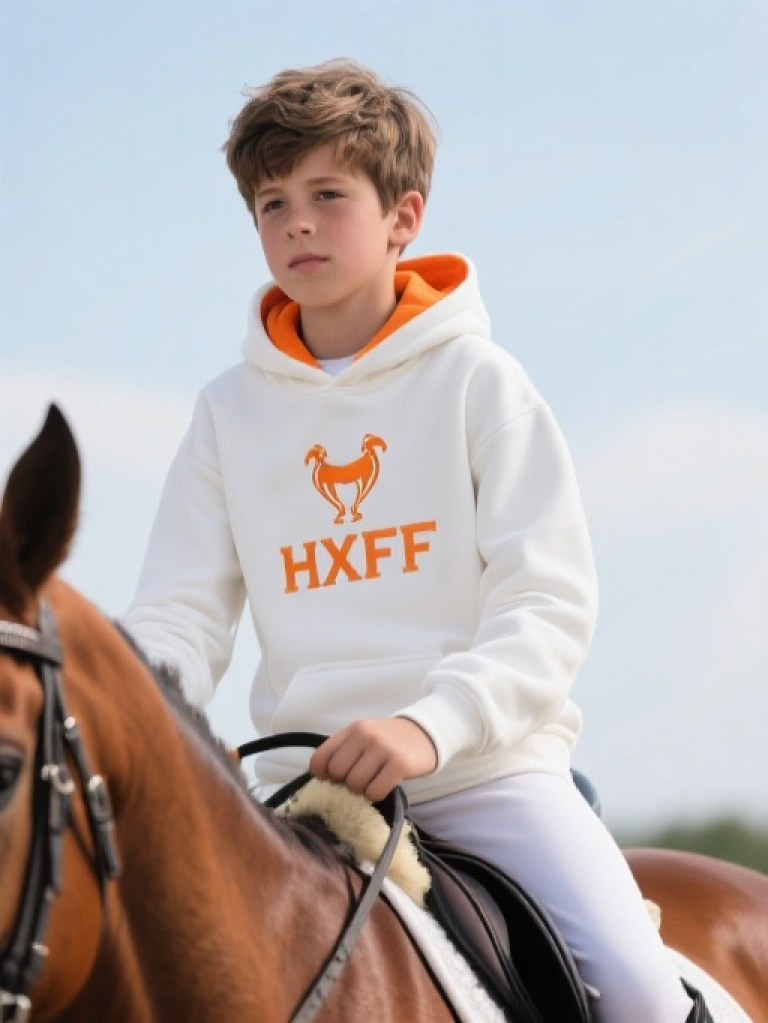 HXFF Boys' Sporty Equestrian Hoodie