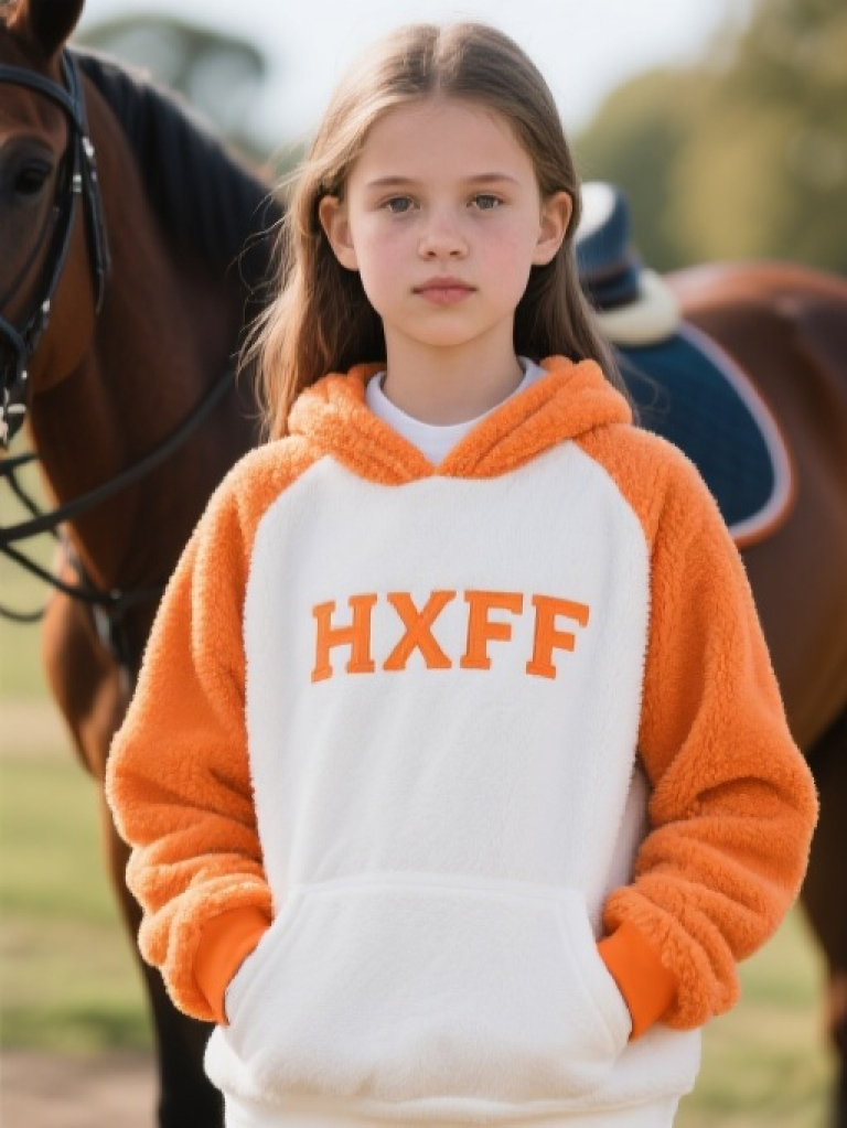 HXFF Girls' Equestrian Teddy Fleece Sweatshirt