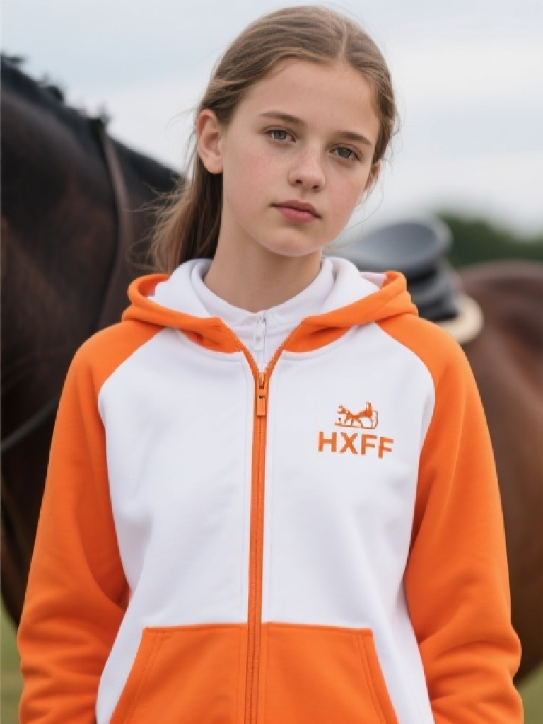 HXFF Girls' Horse Riding ZIP up Hoodies