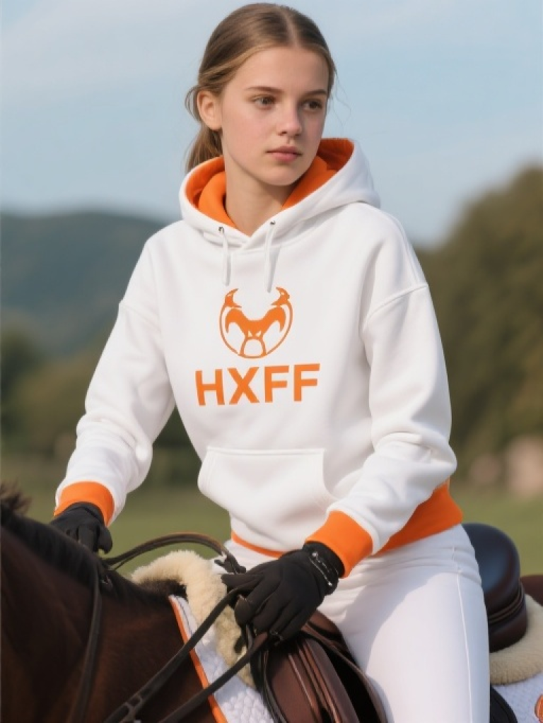 HXFF Girls' Sporty Equestrian Hoodie
