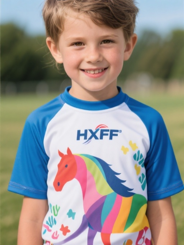 HXFF Boy's Training Horse Print Tee